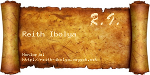 Reith Ibolya névjegykártya